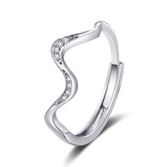 Water Wave Silver Ring in Fashion Design